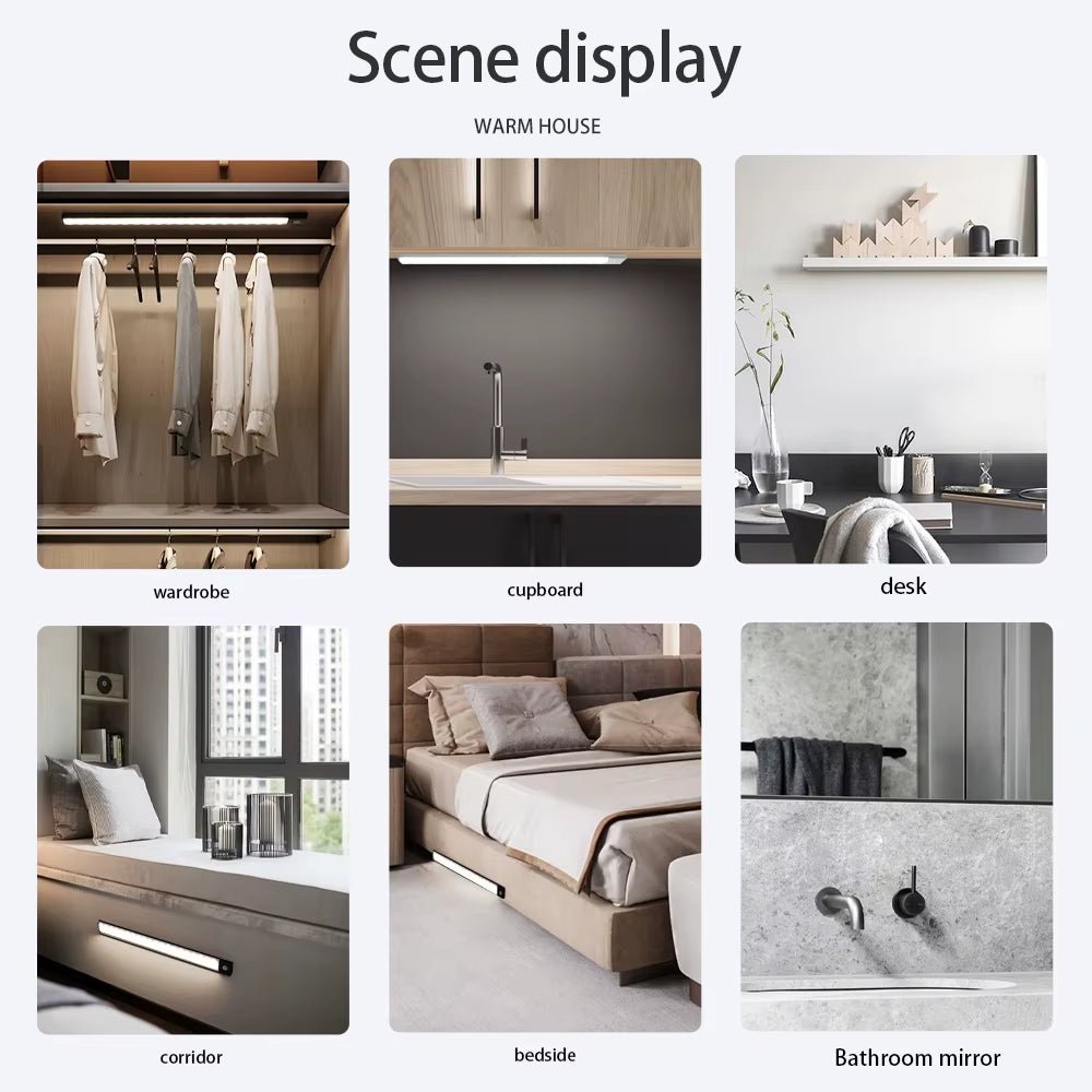 Motion Sensor Light Wireless LED Night Light USB Rechargeable Night Lamp Cabinet Wardrobe Lamp under Backlight for Kitchen Led - Verve & VerseMotion Sensor Light Wireless LED Night Light USB Rechargeable Night Lamp Cabinet Wardrobe Lamp under Backlight for Kitchen Led