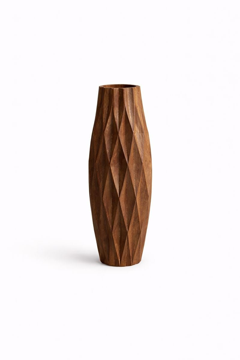 Handcrafted Geometric Wooden Vase – A Timeless Statement Piece - Verve & VerseHandcrafted Geometric Wooden Vase – A Timeless Statement Piece