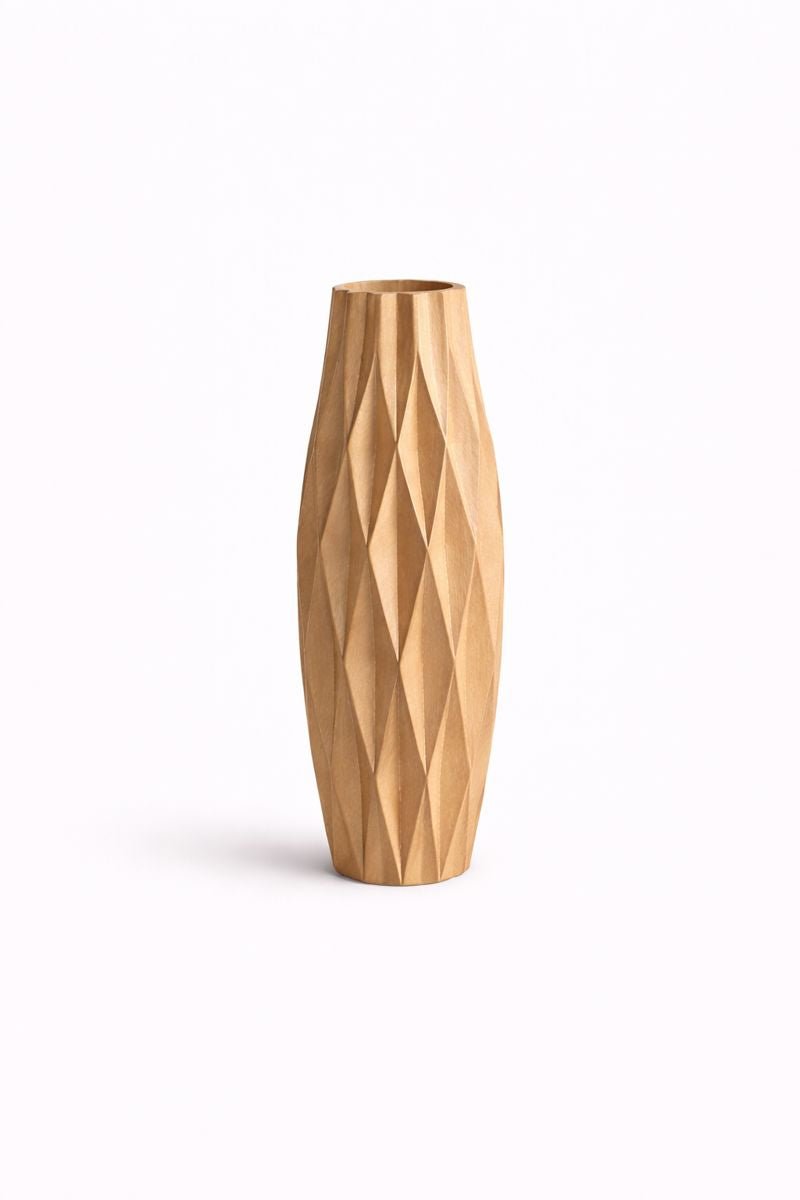Handcrafted Geometric Wooden Vase – A Timeless Statement Piece - Verve & VerseHandcrafted Geometric Wooden Vase – A Timeless Statement Piece