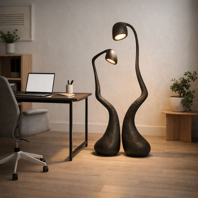 Wooden Sculptural Floor Lamp Set – Contemporary Art Lighting - Verve & VerseWooden Sculptural Floor Lamp Set – Contemporary Art Lighting