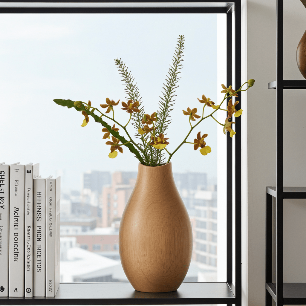 Echo Sculptural Wooden Vase – Modern Home Decor - Verve & VerseEcho Sculptural Wooden Vase – Modern Home Decor