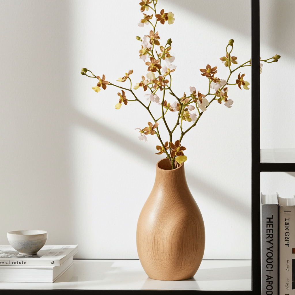 Echo Sculptural Wooden Vase – Modern Home Decor - Verve & VerseEcho Sculptural Wooden Vase – Modern Home Decor