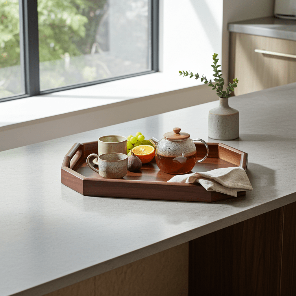 Octagonal Walnut Tray - Verve & VerseOctagonal Walnut Tray