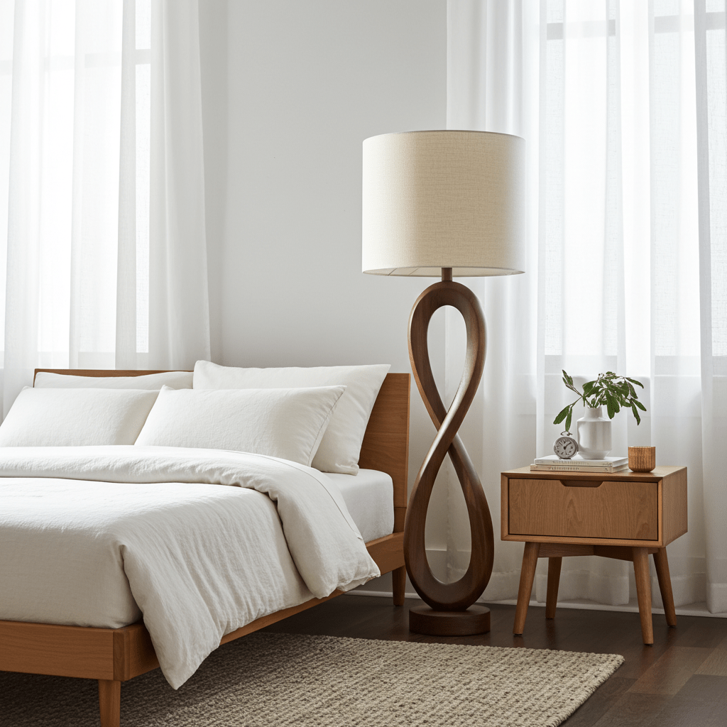 LUMINA Sculptural Wooden Floor Lamp - Verve & VerseLUMINA Sculptural Wooden Floor Lamp