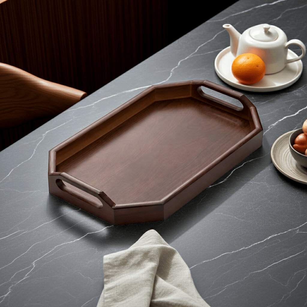 Octagonal Walnut Tray - Verve & VerseOctagonal Walnut Tray