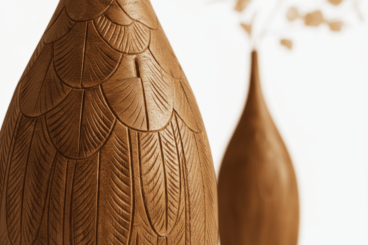 Hand - Carved Aurora Sculpted Vase - Verve & VerseHand - Carved Aurora Sculpted Vase
