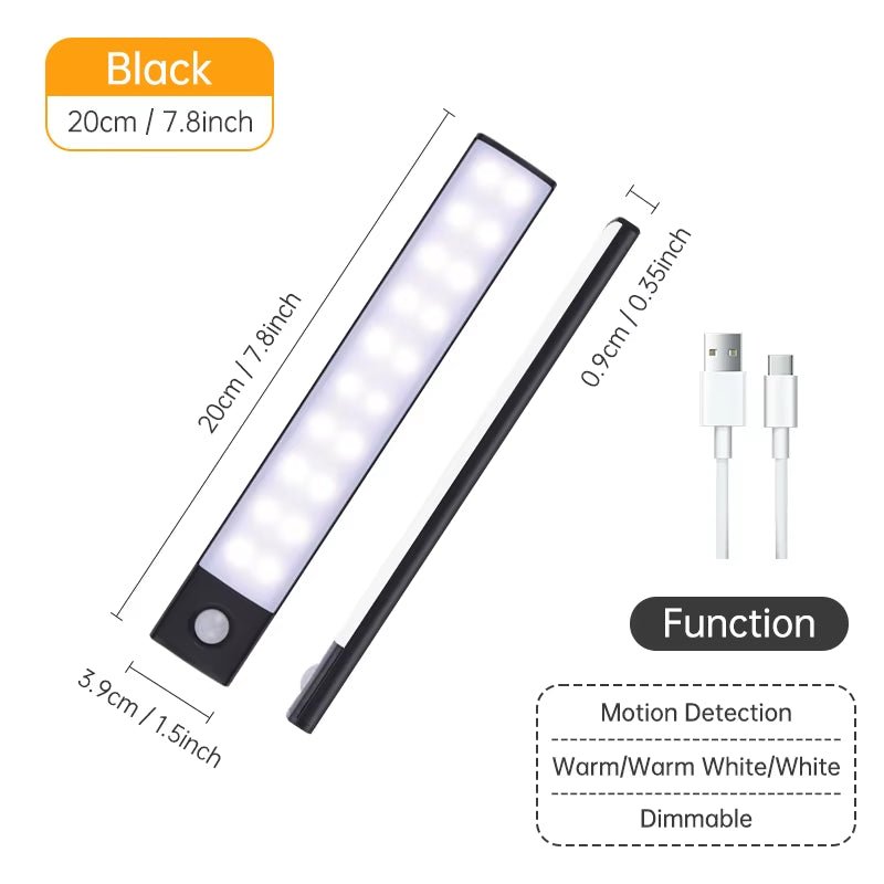 Motion Sensor Light Wireless LED Night Light USB Rechargeable Night Lamp Cabinet Wardrobe Lamp under Backlight for Kitchen Led - Verve & VerseMotion Sensor Light Wireless LED Night Light USB Rechargeable Night Lamp Cabinet Wardrobe Lamp under Backlight for Kitchen Led