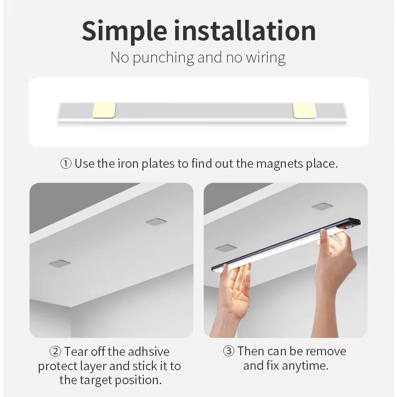 Motion Sensor Light Wireless LED Night Light USB Rechargeable Night Lamp Cabinet Wardrobe Lamp under Backlight for Kitchen Led - Verve & VerseMotion Sensor Light Wireless LED Night Light USB Rechargeable Night Lamp Cabinet Wardrobe Lamp under Backlight for Kitchen Led