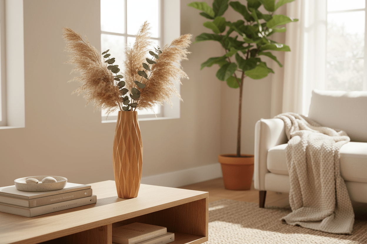 Handcrafted Geometric Wooden Vase – A Timeless Statement Piece - Verve & VerseHandcrafted Geometric Wooden Vase – A Timeless Statement Piece