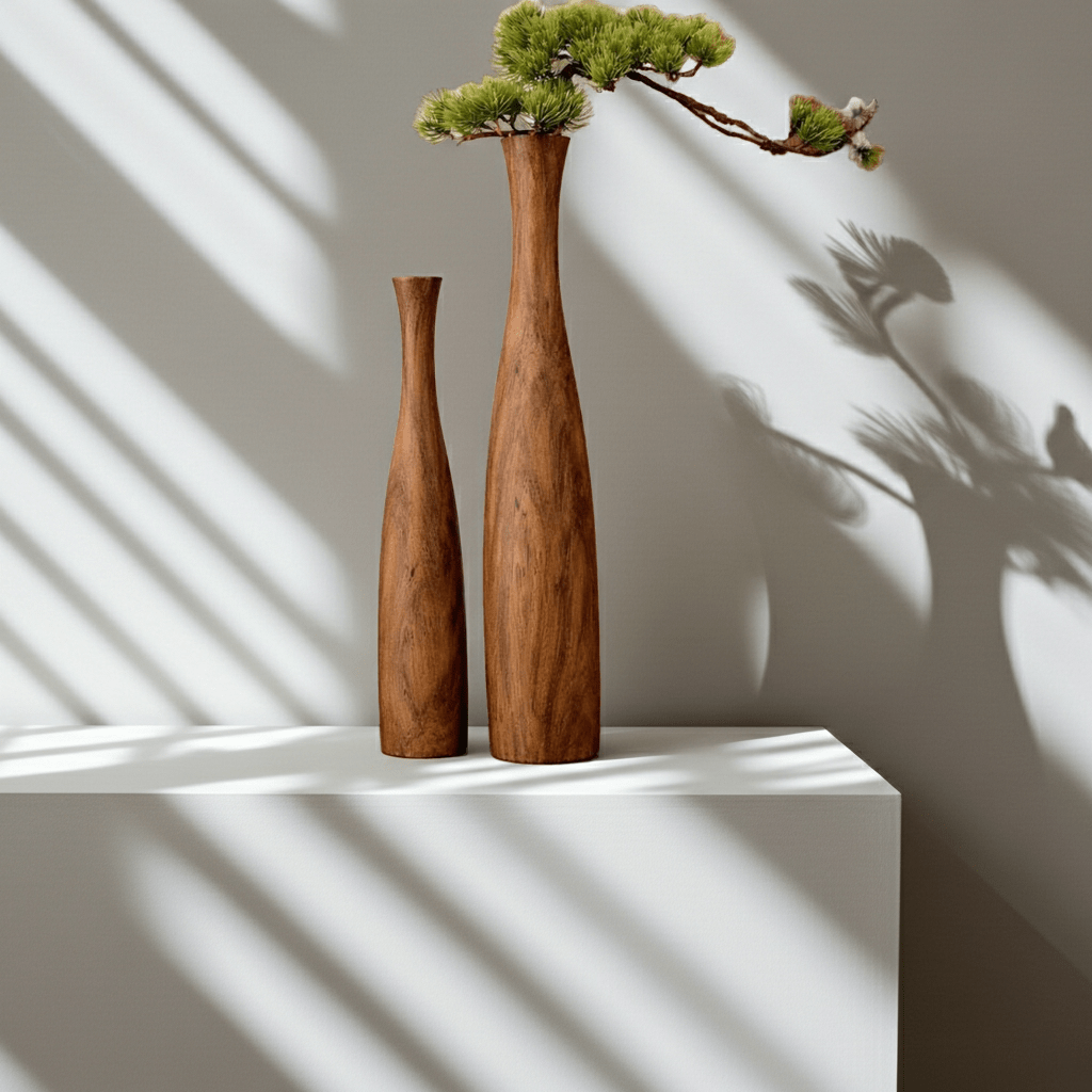 Solace Tall Wooden Vase - Verve & VerseSolace Tall Wooden Vase