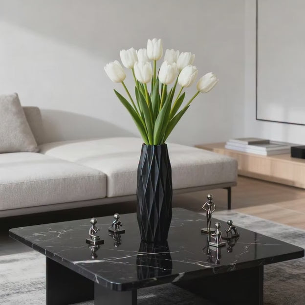 Handcrafted Geometric Wooden Vase – A Timeless Statement Piece