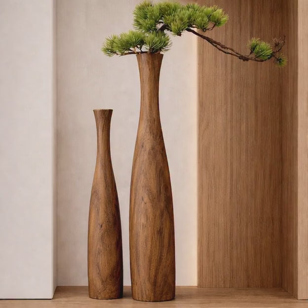 Solace Tall Wooden Vase