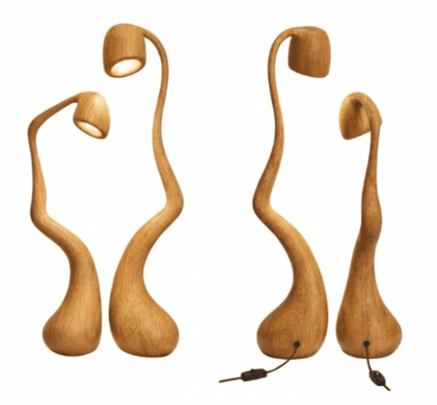 Wooden Sculptural Floor Lamp Set – Contemporary Art Lighting - Verve & VerseWooden Sculptural Floor Lamp Set – Contemporary Art Lighting