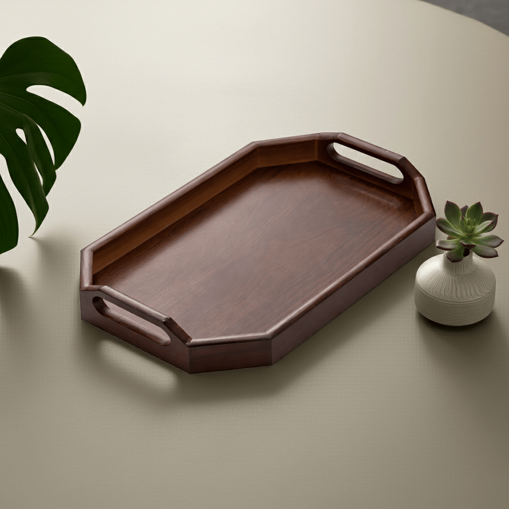 Octagonal Walnut Tray - Verve & VerseOctagonal Walnut Tray