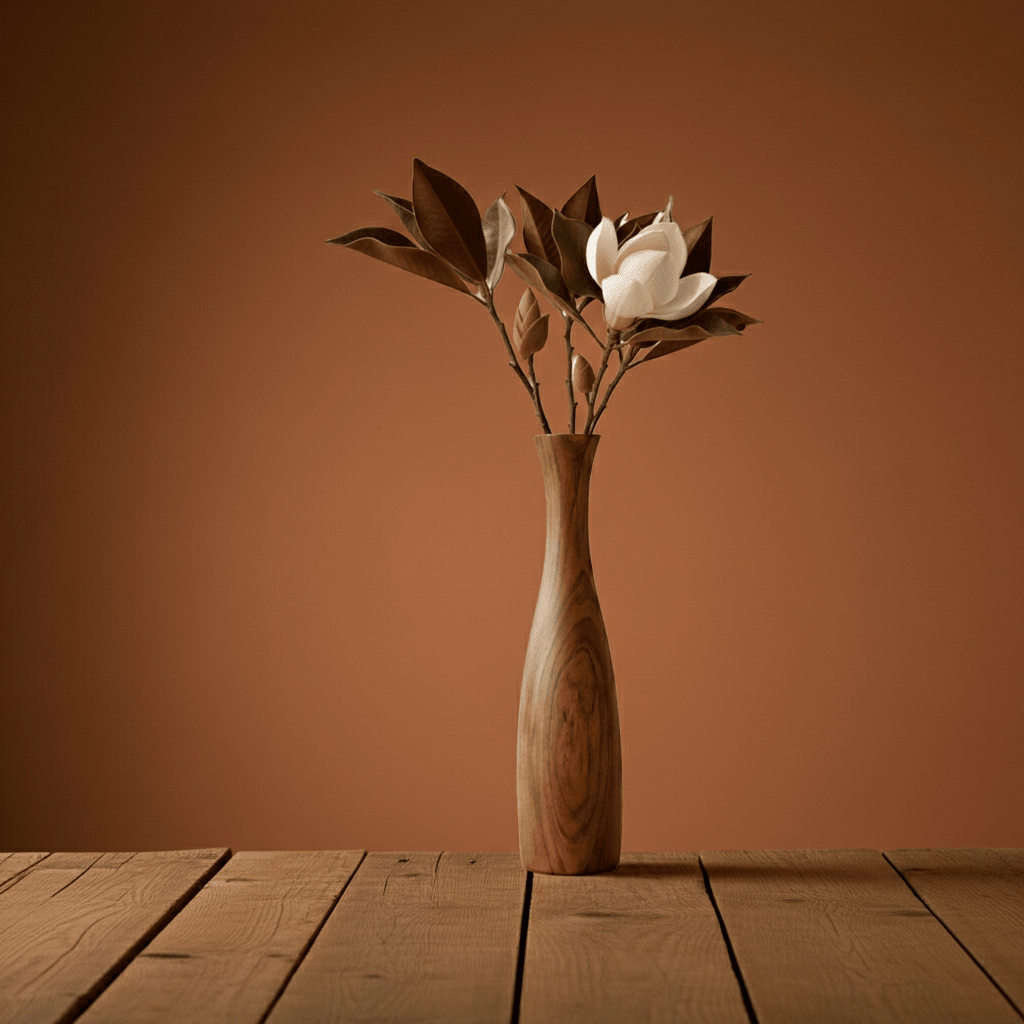 Solace Tall Wooden Vase - Verve & VerseSolace Tall Wooden Vase