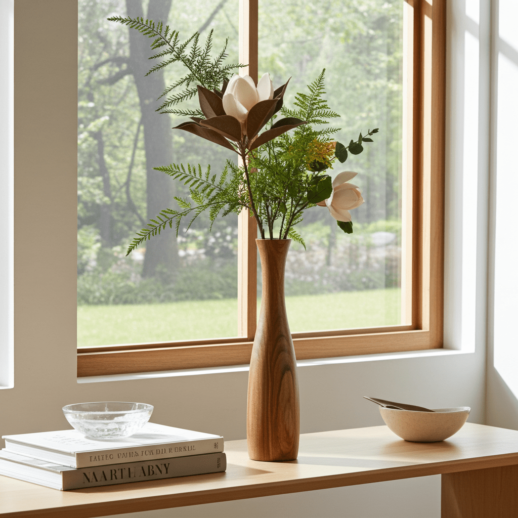 Solace Tall Wooden Vase - Verve & VerseSolace Tall Wooden Vase