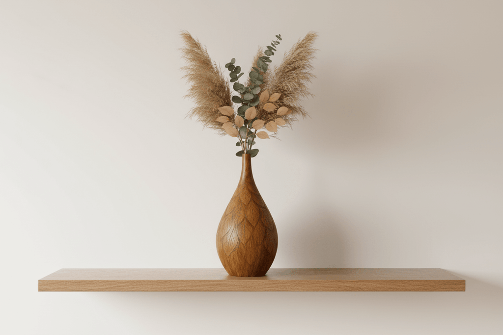 Hand - Carved Wooden Decorative Vase - Verve & VerseHand - Carved Wooden Decorative Vase