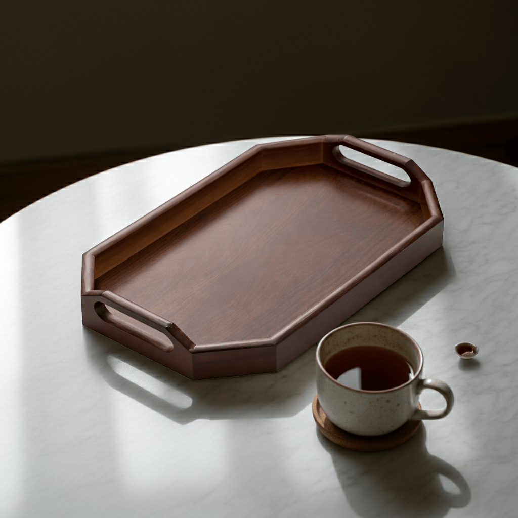 Octagonal Walnut Tray - Verve & VerseOctagonal Walnut Tray